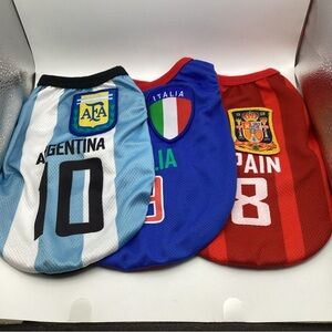FIFA World Cup Dog Soccer Jersey Sz Small Italia Spain Argentina National Team
